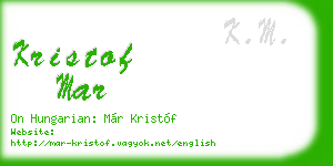 kristof mar business card